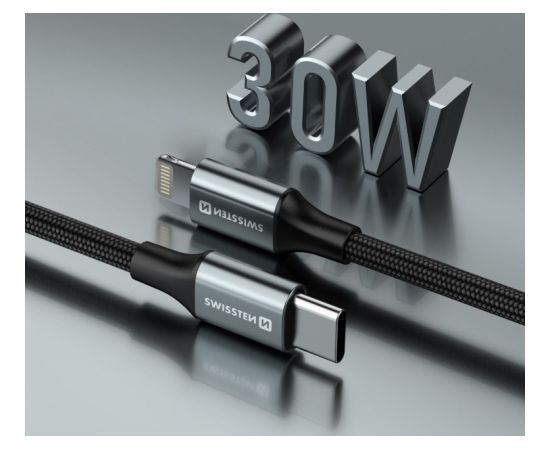 Swissten Textile II USB-C - Lightning Kабель для передачи данных и зарядки 1.5m