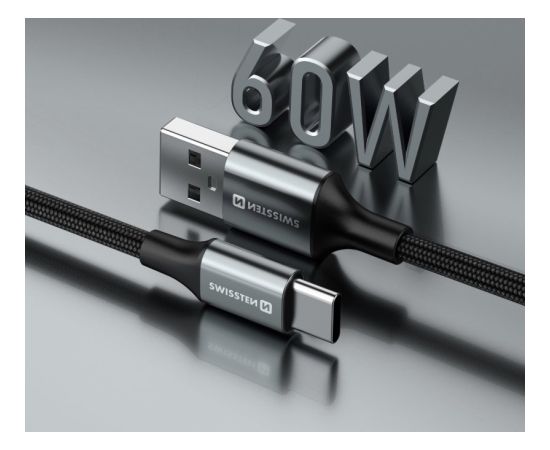 Swissten Textile II USB - USB-C Datu un Uzlādes Vads 1.5m