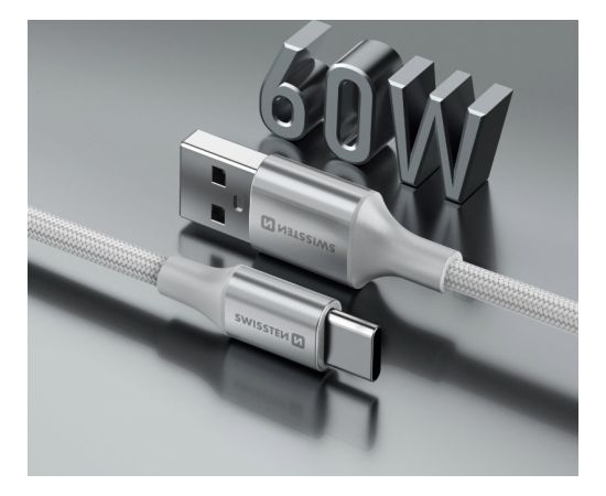 Swissten Textile II USB - USB-C Datu un Uzlādes Vads 1.5m