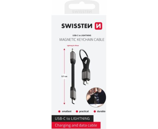 Swissten Magnetic Keychain USB-C - Lightning Кабель 9.7cm