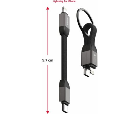 Swissten Magnetic Keychain USB-C - Lightning Кабель 9.7cm