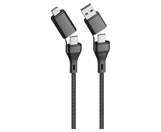 Forever CORE 4in1 USB + USB-C - USB-C + microUSB Kabelis 1.2m