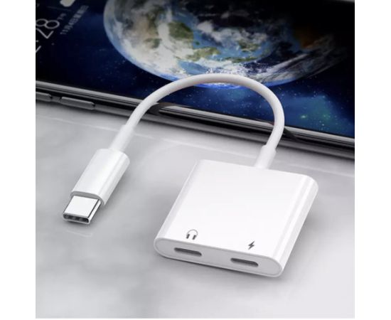 Mocco RoGer JH-032 USB-C на 2x USB-C Аудио адаптер + Зарядка