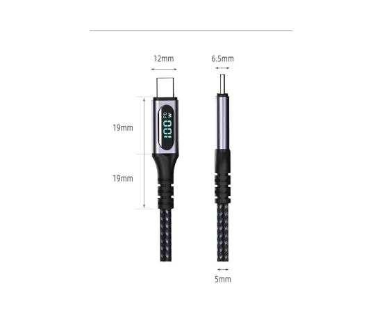RoGer PD24VB USB-C 4.0 Кабель с вольтметром PD240W / 40Gbps / 8K60Hz / 1m