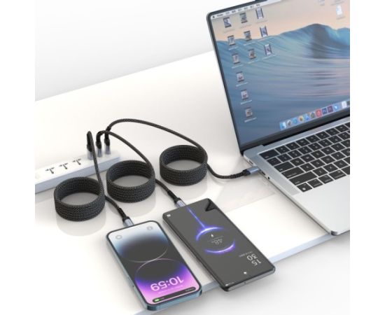 Swissten Magnētiskais Paštinošais USB-C Datu Kabelis 60W 1m