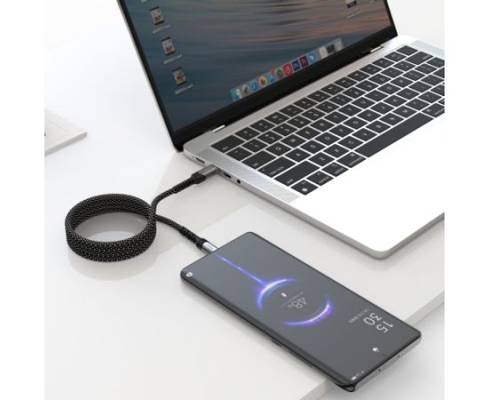 Swissten Magnētiskais Paštinošais USB-C Datu Kabelis 60W 1m