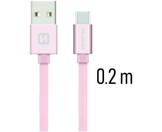 Swissten Textile Universāls Quick Charge 3.1 USB-C Datu un Uzlādes Kabelis 20 cm