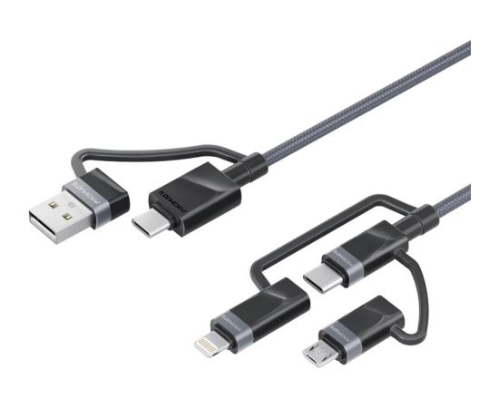 Promate PentaPower Универсальный кабель 6-в-1 USB-C(A) / micro / Lightning / 1,2m