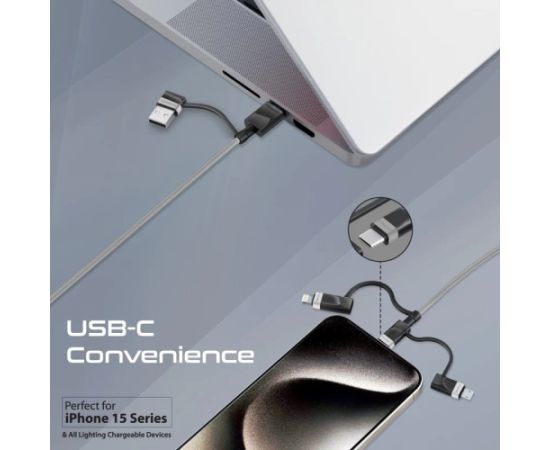 Promate PentaPower Универсальный кабель 6-в-1 USB-C(A) / micro / Lightning / 1,2m