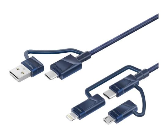 Promate PentaPower Universāls kabelis 6-in-1 USB-C(A) / micro / Lightning / 1,2m