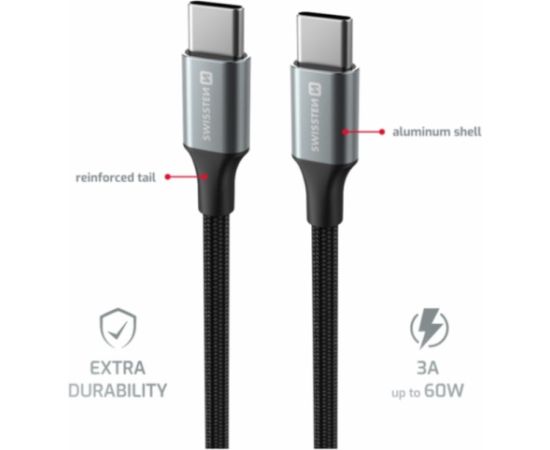 Swissten Textile II USB-C - USB-C Datu un Uzlādes Vads 1.5m
