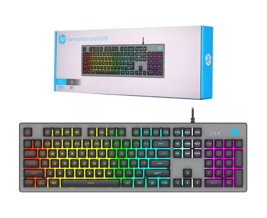 HP K500F Мембранная Игровая Клавиатура RGB / USB / ENG