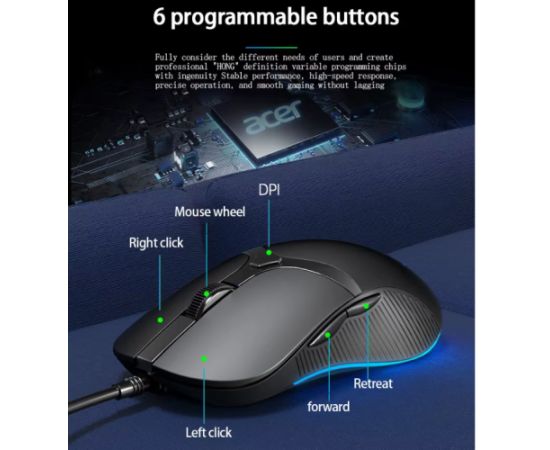 Acer OMW214 Проводная оптическая мышь 6400DPI