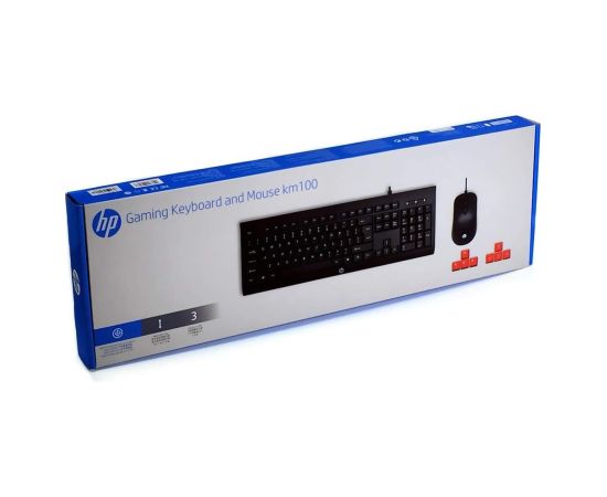 HP KM100 Клавиатура + Мышь USB / ENG / 1600DPI
