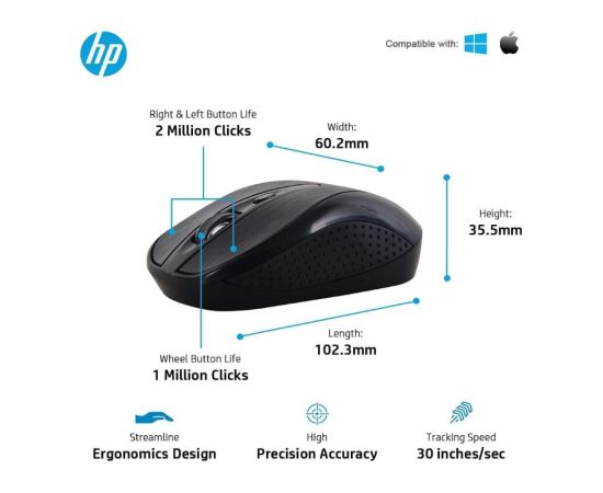 HP CS10 Беспроводная Клавиатура + Мышь USB / ENG / 1600DPI