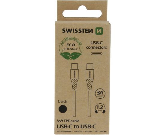 Swissten Soft 3A USB-C - USB-C Кабель для передачи данных и зарядки 1.2m