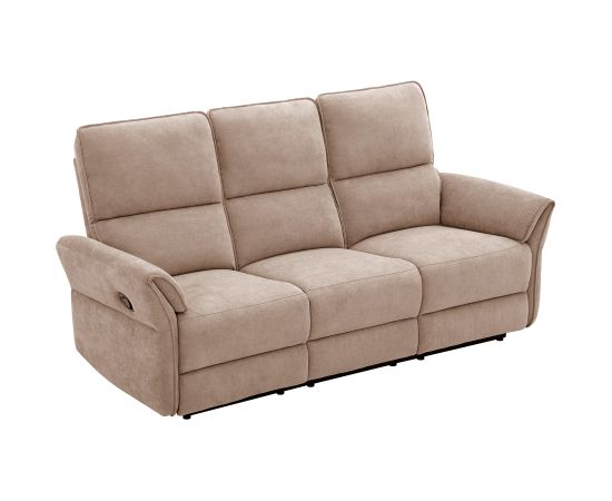 Recliner sofa DAMIKA 3-seater with electric mechanism, light brown
