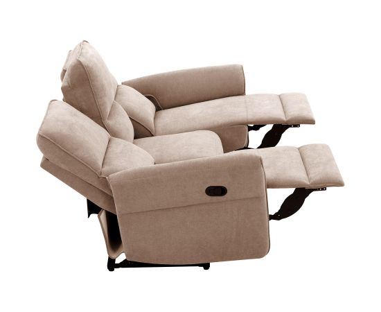 Recliner sofa DAMIKA 3-seater with electric mechanism, light brown