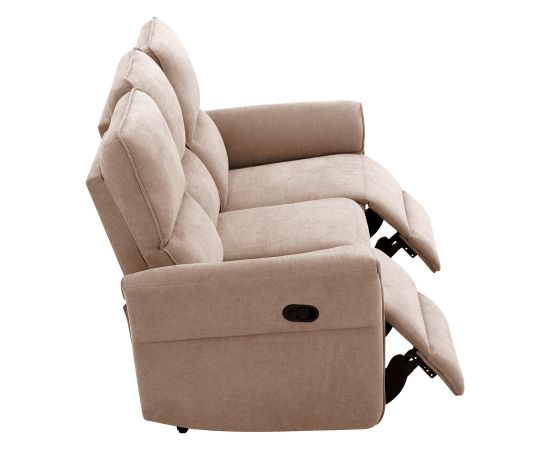 Recliner sofa DAMIKA 3-seater with electric mechanism, light brown