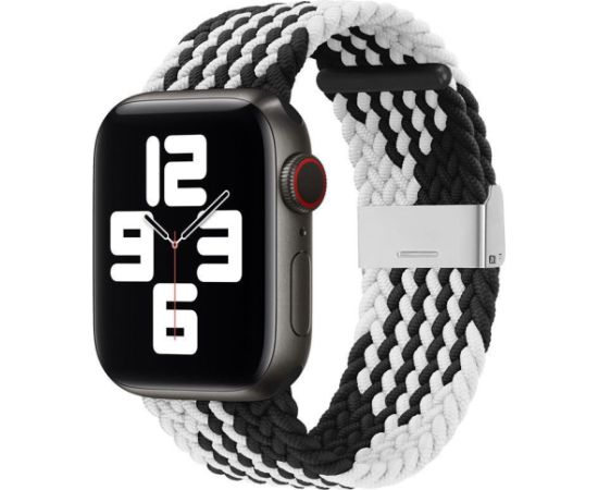 iLike   Watch 42/44/45mm Braided Fabric Strap Black White