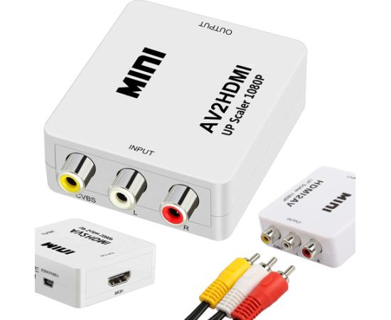 Fusion video signāla pārveidotājs no RCA uz HDMI (+Audio)balts