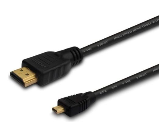 Kabel Savio HDMI CL-149 - micro-HDMI 0,5 m (melns)