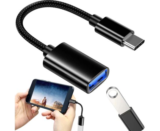GoodBuy Adapter USB-A to Type-C 3.0 OTG Savienojums Melns (OEM)
