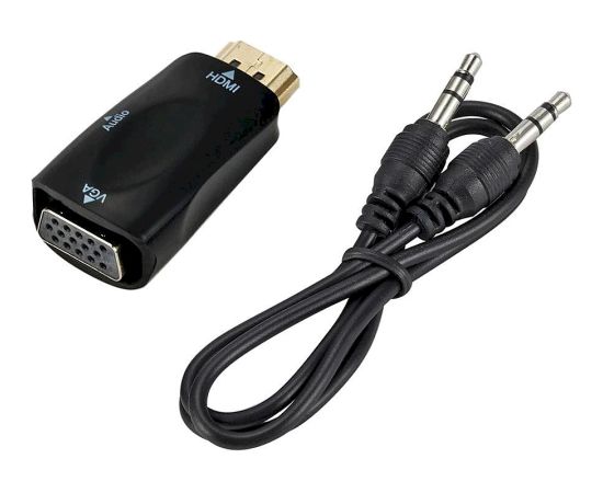 Fusion video signāla pārveidotājs HDMI uz VGA (+ audio) melns