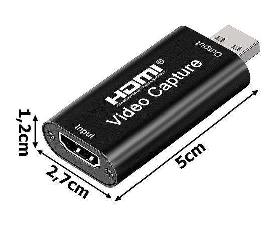 Fusion video signāla pārveidotājs no HDMI uz USB (attēlu uzņemšana) melns