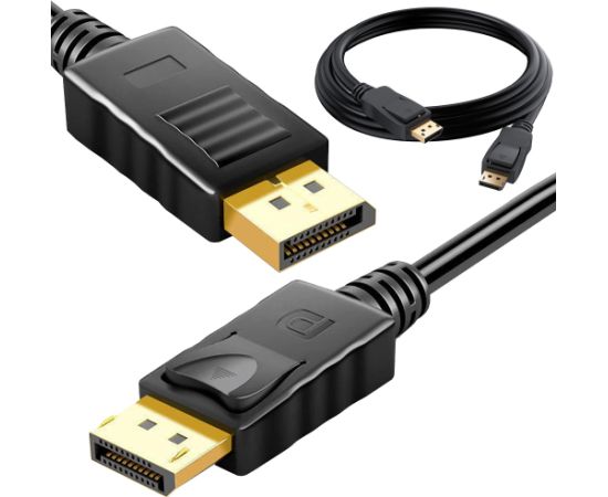 Fusion DisplayPort uz DisplayPort video kabelis v1.4 | 8K | 4K | 2K | 2M melns