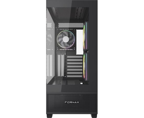 Gembird Gaming case Fornax X550 aquarium type, ATX, 2x USB 3.2 + 1x USB type-C, black