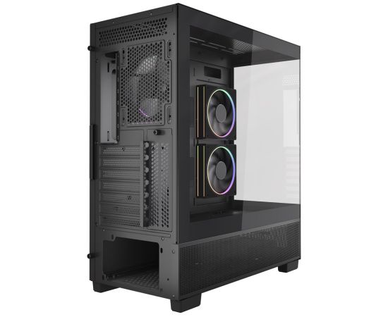 Gembird Gaming case Fornax X550 aquarium type, ATX, 2x USB 3.2 + 1x USB type-C, black