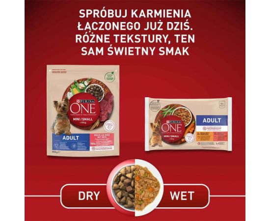 PURINA One Mini Adult Beef, Rice - Dry Dog Food - 800 g