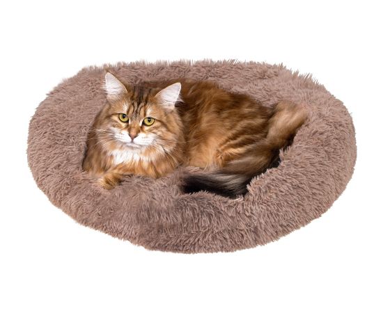 Suņu un kaķu guļvieta Springos PA0170, 40 cm, plīša, gaiši brūna