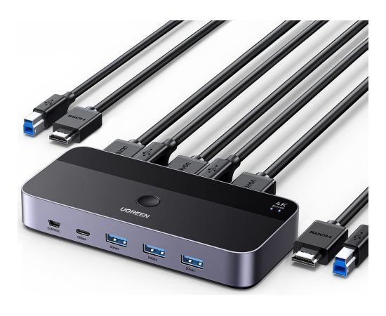 KVM UGREEN CM664 switch 3xUSB-A,2xUSB-B,2xUSB-C,3xHDMI,micro USB