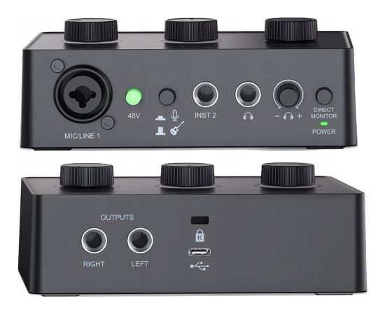 Fifine AMPLI1 Mikser Audio, interfejs XLR Phantom 48V