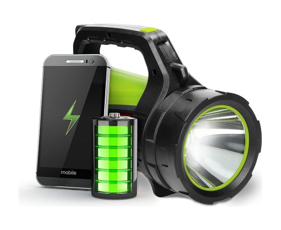 Elight daudzfunkcionāls portatīvais prožektors – USB uzlādējams ar Powerbank funkciju, tālas gaismas LED, zaļi-melns