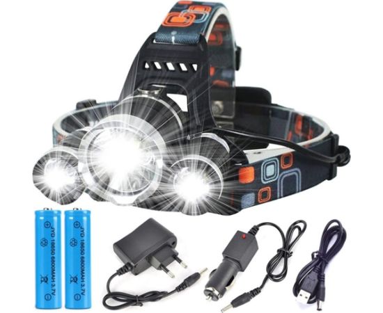 Elight Перезаряжаемая LED Налобная Лампа 3-Луча 1000lm T6 + XPE Черная