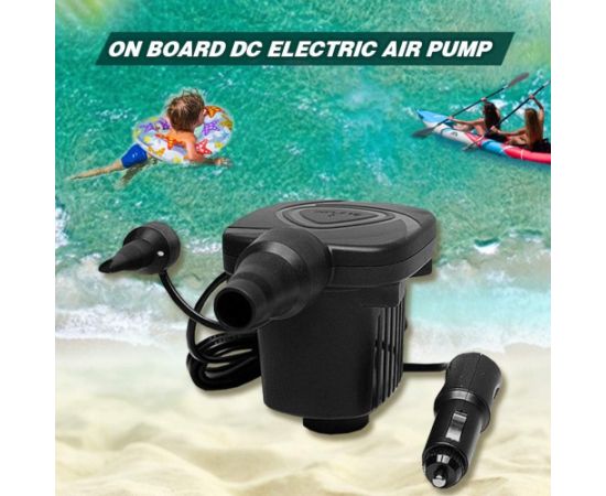 iWear elektriskais piepūšamais pumpis FY-268 – 12V auto barošana 3 uzgaļi Melns