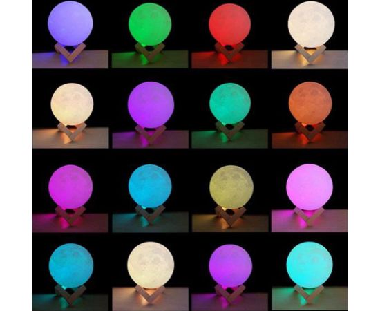 Elight viedā mēness formas projektorlampa – skaņjutīga RGB gaisma ar lāzeru, taimeri un tālvadību, bēša