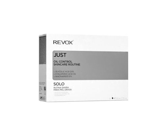 Thalgo Oil Control Skincare Routine Set Revox B77: Just, Niacinamide 10 %, Moisturizing, Daily, Serum, For Face, 30 ml + Just, Hyaluronic Acid 5%, Hydrating, Fluid, For Face, 30 ml + Just, Glycolic Acid 20%, Toning, Serum, For Face, 30 ml For Women
