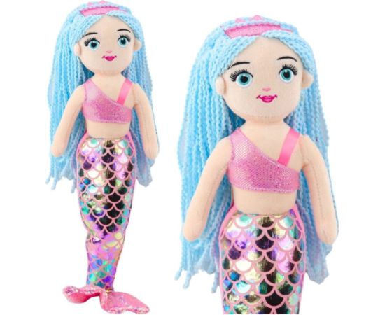 Leantoys Pluszowa Syrenka Przytulanka Holograficzny Ogon Różowo-Niebieska 48cm LEAN Toys