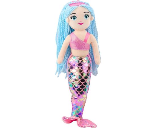 Leantoys Pluszowa Syrenka Przytulanka Holograficzny Ogon Różowo-Niebieska 48cm LEAN Toys