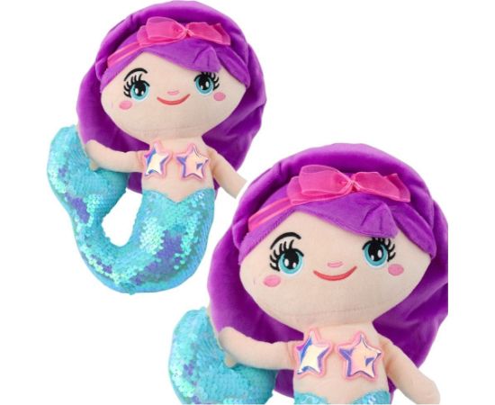 Leantoys Pluszowa Syrenka Przytulanka Ogon W Cekiny Turkusowa 28cm LEAN Toys