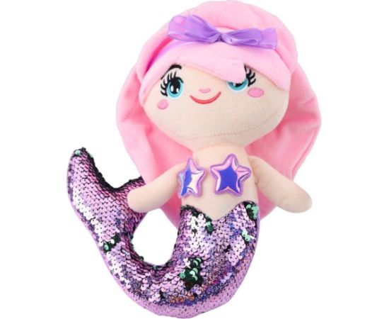Leantoys Pluszowa Syrenka Przytulanka Ogon W Cekiny Dwukolorowe Fioletowa 28cm LEAN Toys