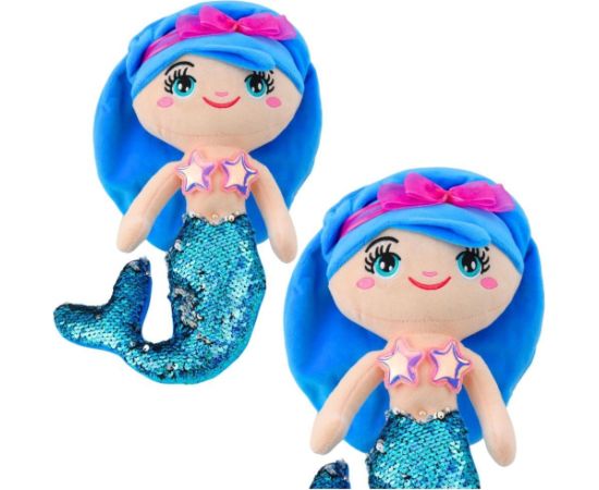 Leantoys Pluszowa Syrenka Przytulanka Ogon W Cekiny Niebieska 30cm LEAN Toys