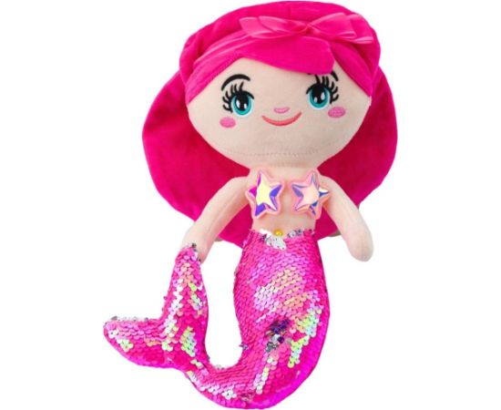 Leantoys Pluszowa Syrenka Przytulanka Ogon W Cekiny Różowa 30cm LEAN Toys
