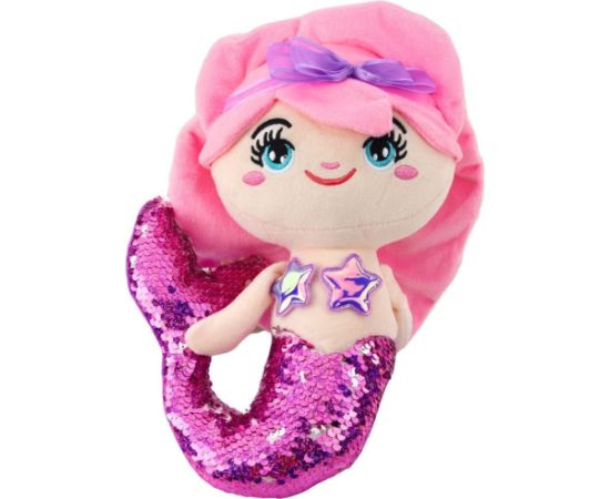Leantoys Pluszowa Syrenka Przytulanka Ogon W Cekiny Różowo-Fioletowa 28cm LEAN Toys