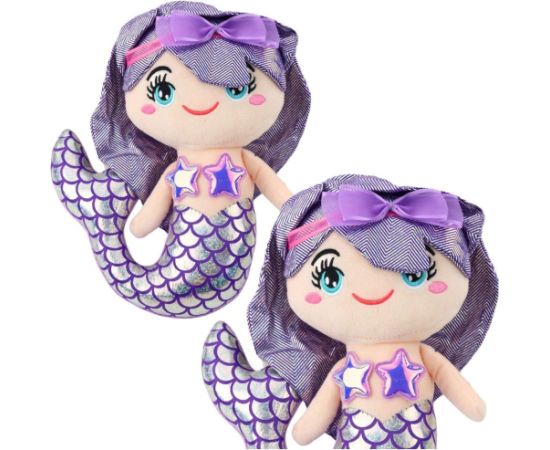 Leantoys Pluszowa Syrenka Przytulanka Holograficzny Ogon Fioletowa 25cm LEAN Toys