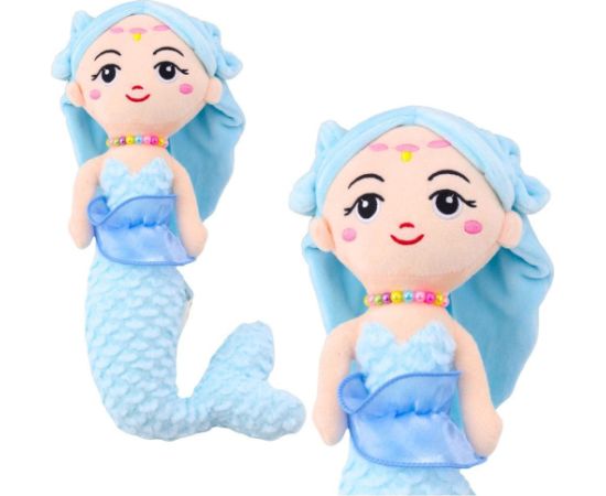 Leantoys Pluszowa Syrenka z Koralami Przytulanka Niebieska 32cm LEAN Toys